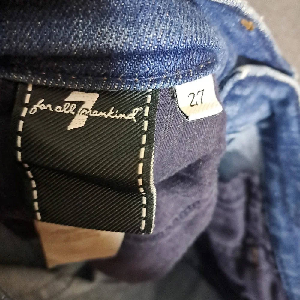 7 For All Mankind Dojo Tailorless Jeans 27 Embroidered Y2K Flared Santa Rosa - Picture 10 of 14